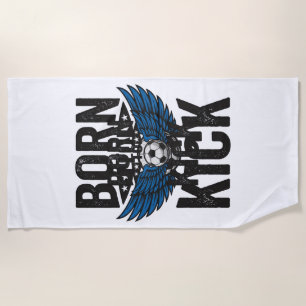 ヴィンテージサッカーウイングTシャツデザイン_1 ビーチタオル