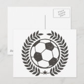 ヴィンテージサッカーオリーブリーフとスター ポストカード (正面/裏面)