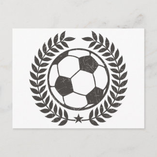 ヴィンテージサッカーオリーブリーフとスター ポストカード