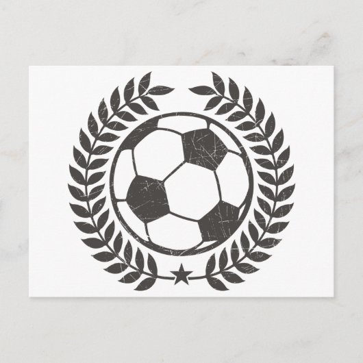 ヴィンテージサッカーオリーブリーフとスター ポストカード (正面)