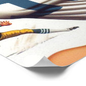 ヴィンテージサッカーガールイラストレーション ポスター (角)