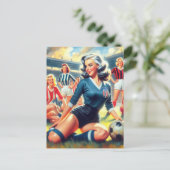 ヴィンテージサッカーガールズイラストレーション ポストカード (スタンド正面)