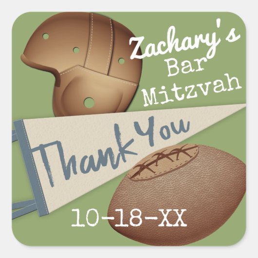 ヴィンテージサッカーサンキュー スクエアシール (正面)