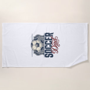 ヴィンテージサッカーダッドTシャツデザイン_1 ビーチタオル