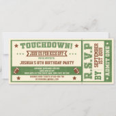 ヴィンテージサッカーチケット誕生日招待状 招待状 (正面)