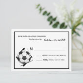 ヴィンテージサッカーバー（ユダヤ教の）バル・ミツバー白黒の返信 出欠カード (スタンド正面)