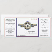 ヴィンテージサッカーフィールドパス感じオン紙 招待状 (正面/裏面)