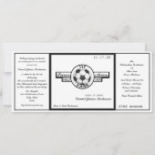 ヴィンテージサッカーフィールドパス白黒 招待状 (正面)