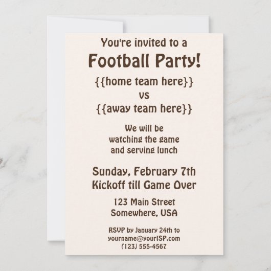 ヴィンテージサッカープレーヤーゲーム招待状 招待状 (裏面)