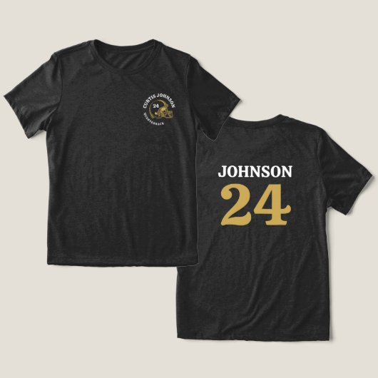 ヴィンテージサッカーヘルメットの名前をカスタムすると番号 トライブレンドＴシャツ (デザイン正面&裏面)