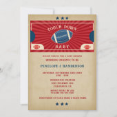 ヴィンテージサッカーベビーシャワー 招待状 (正面)