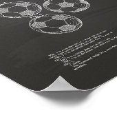 ヴィンテージサッカーボール1964パテントアート – Chalkboard ポスター (角)