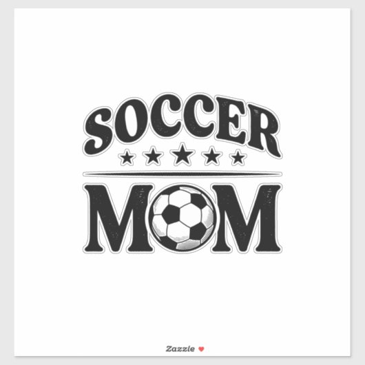 ヴィンテージサッカーママTシャツベクター デザイン_1 シール (シート)
