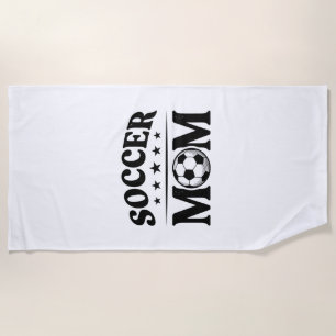 ヴィンテージサッカーママTシャツベクター デザイン_1 ビーチタオル