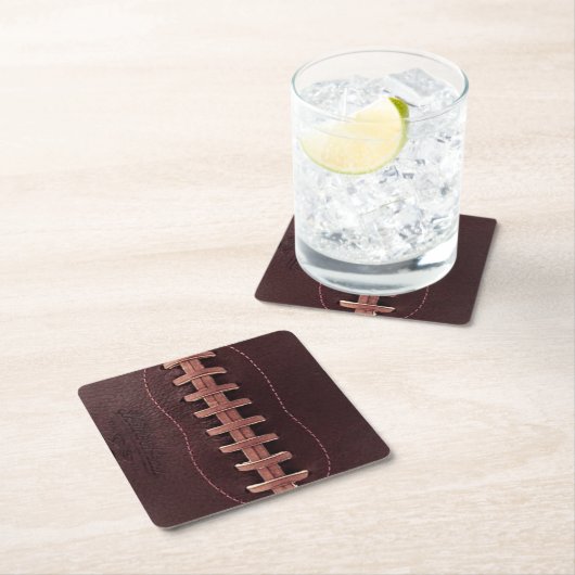 ヴィンテージサッカーレザーラックススポーツ スクエアペーパーコースター (インサイチュ)