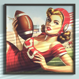 ヴィンテージサッカー女子 ポスター