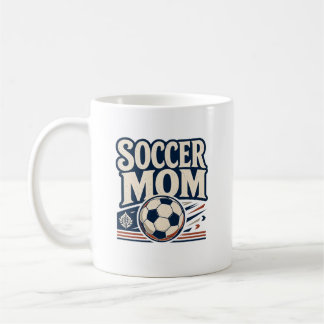ヴィンテージサッカー応援ママギフト サッカーママ プレゼント コーヒーマグカップ