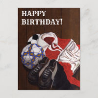 ヴィンテージサッカー絵を描の誕生日カード