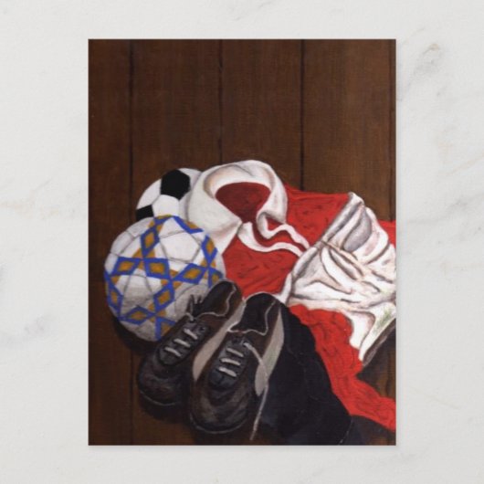 ヴィンテージサッカー絵画の ポストカード (正面)