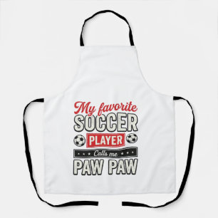ヴィンテージサッカー選手おじいちゃんパパTシャツデザイン エプロン