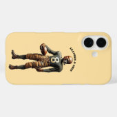 ヴィンテージサッカー選手とレザーヘルメットURM Case-Mate iPhoneケース (裏面 (横))