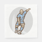 ヴィンテージサッカー選手イラストレーションレトロサッカー スタンダードランチョンナプキン (正面)