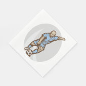 ヴィンテージサッカー選手イラストレーションレトロサッカー スタンダードランチョンナプキン (角)