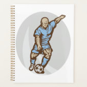 ヴィンテージサッカー選手イラストレーションレトロサッカー プランナー手帳 (正面)