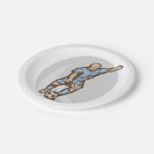 ヴィンテージサッカー選手イラストレーションレトロサッカー ペーパープレート (アングル)