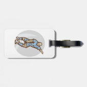 ヴィンテージサッカー選手イラストレーションレトロサッカー ラゲッジタグ (裏面横)