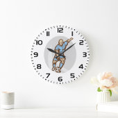 ヴィンテージサッカー選手イラストレーションレトロサッカー ラージ壁時計