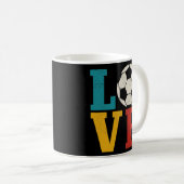 ヴィンテージサッカー選手メンズボーイズガールズラブサッカー  コーヒーマグカップ (正面右)