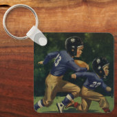 ヴィンテージサッカー，子供，男遊の子のスポーツ キーホルダー (正面)
