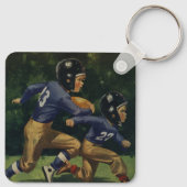 ヴィンテージサッカー，子供，男遊の子のスポーツ キーホルダー (裏面)