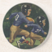 ヴィンテージサッカー，子供，男遊の子のスポーツ コースター (正面)