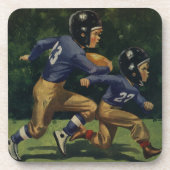 ヴィンテージサッカー,子供,男遊の子のスポーツ コースター (正面)