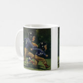 ヴィンテージサッカー，子供，男遊の子のスポーツ コーヒーマグカップ (正面左)