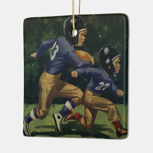 ヴィンテージサッカー,子供,男遊の子のスポーツ セラミックオーナメント (左)
