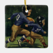 ヴィンテージサッカー,子供,男遊の子のスポーツ セラミックオーナメント (正面)