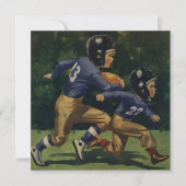 ヴィンテージサッカー,子供,男遊の子のスポーツ 招待状 (正面)