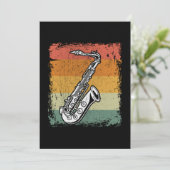 ヴィンテージサックスプレーヤーミュージック サックスフォン ギフトアイデア 招待状 (スタンド正面)