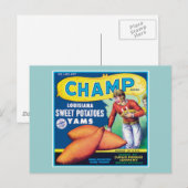 ヴィンテージサツマイモ食品ラベル ポストカード (正面/裏面)