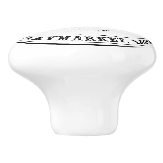 ヴィンテージサドルソープファームハウスブラック&ホワイト セラミックノブ (側面)