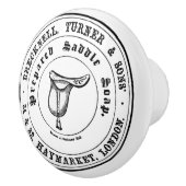 ヴィンテージサドルソープファームハウスブラック&ホワイト セラミックノブ (右)