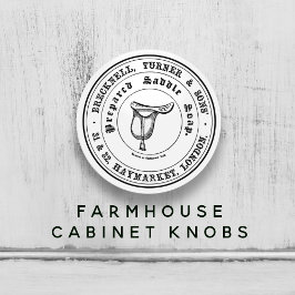 ヴィンテージサドルソープファームハウスブラック&ホワイト セラミックノブ