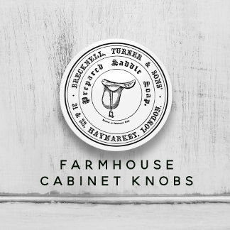 ヴィンテージサドルソープファームハウスブラック&ホワイト セラミックノブ