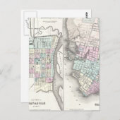 ヴィンテージサバンナとチャールストンの地図（1855年） ポストカード (正面/裏面)