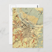 ヴィンテージサバンナ・ジョージアの地図(1942年) ポストカード (正面/裏面)