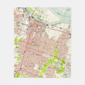 ヴィンテージサバンナ・ジョージアの地図（1955年） フリースブランケット (正面)