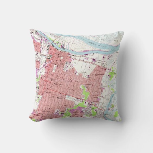 ヴィンテージサバンナ・ジョージアの地図(1955年) 2 クッション (正面)